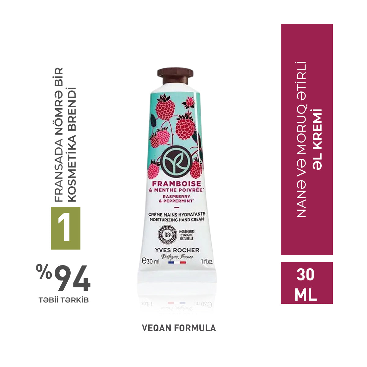 Nanə və moruq ətirli əl kremi, 30 ml