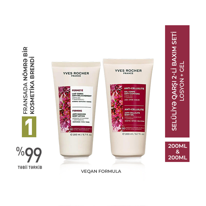 2-Step Anti-Cellulite Body Care Set – Firming Lotion 200 ml & Anti-Cellulite Gel 200 ml