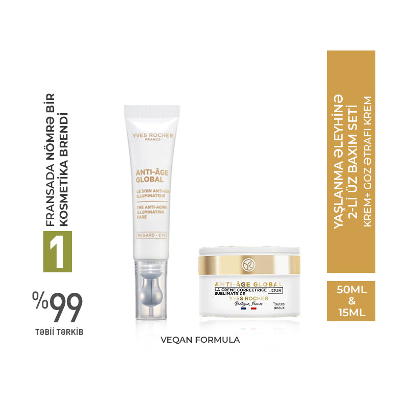 2-Step Anti-Aging Facial Care Set – Cream 50 ml & Eye Cream 15 ml