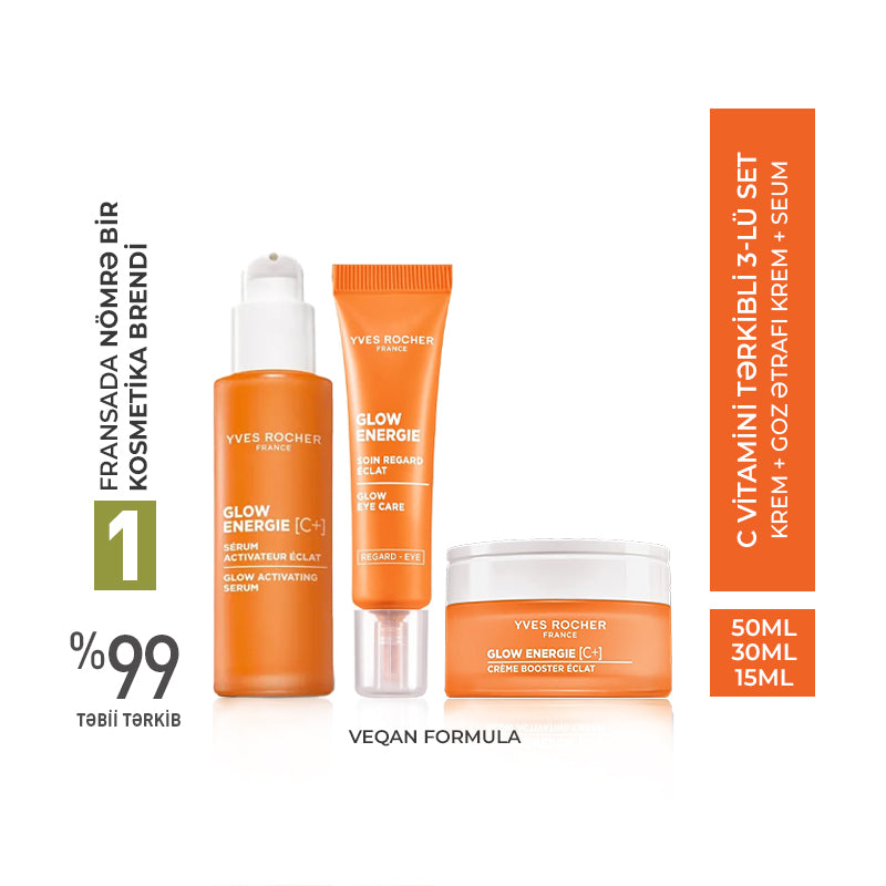 Vitamin C 3-Step Facial Care Set – Cream 50 ml & Eye Care 15 ml & Serum 30 ml