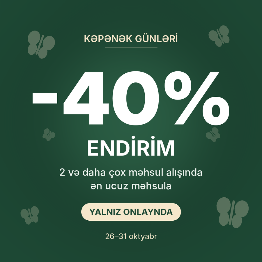 2 və üzəri alışda ən ucuz məhsula 40%