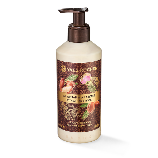 The pleasure of moisturizing lotion with oriental notes inspired by a Turkish bath,